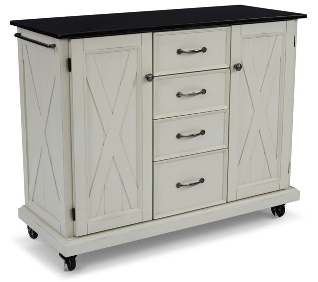 homestyles® Seaside Lodge Black Granite/Off-White Kitchen Cart-0