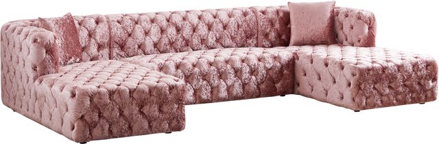 Meridian Furniture Coco 3-Piece Pink Velvet Sectional-0