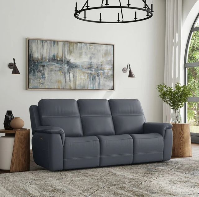 Flexsteel® Sawyer Marine Leather Power Reclining Sofa with Power Headrests and Lumbar-2