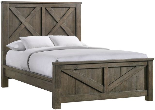 Elements International Maverick 4-Piece Antique Gray Queen Panel Bedroom Set-2