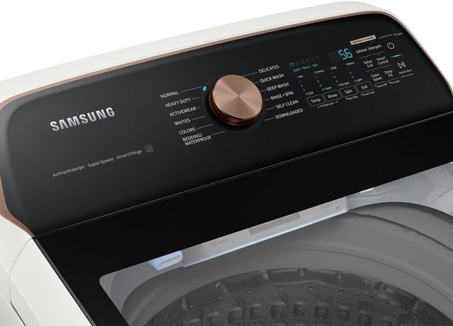 Samsung Ivory Top Load Washer & Electric Dryer Laundry Pair-4