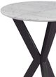 Bassett Mirror Barton White Top Round End Table with Black Base-4
