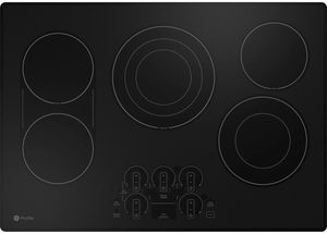 Front view of the GE Profile™ 30" Stainless Steel Electric Cooktop
