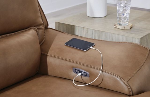 Signature Design by Ashley® DeepWakes 3-Piece Caramel Left-Arm Facing Power Reclining Sofa Sectional and Chaise-1