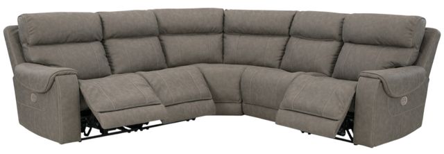 Signature Design by Ashley® Starbot 5-Piece Fossil Curved Power Reclining Sectional -2
