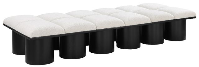 Meridian Furniture Pavilion 12-Piece Cream/Black 93" Modular Bench Set-0