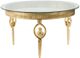 A & B Home Glass Top Round Coffee Table with Golden Legs-0