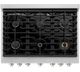 ZLINE 36" Satin Stainless Steel Pro Style Gas Range with Black Matte Door-3