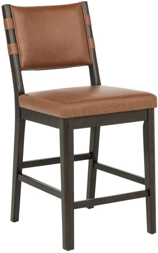 Coaster® Tegan 2-Piece Coffee Bean/Cognac Upholstered Counter Chair Set-3