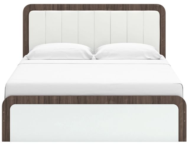Signature Design by Ashley® Kendanport Brown/White King Upholstered Panel Bed-2