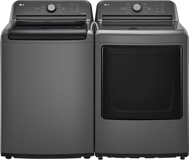 LG Monochrome Gray Top Load Washer & Gas Dryer Laundry Pair-0