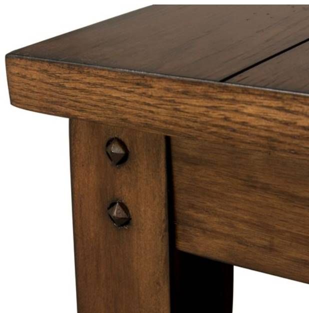 Liberty Furniture Lake House Rustic Brown Oak Square Lamp Table-3