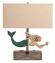 Crestview Collection Mermaid Treasure Blue & Wood Table Lamp-0