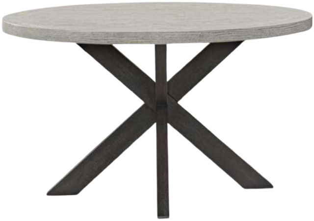 Elements International Axel Light Gray Dining Table with Espresso Base-3