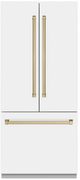 ZLINE Autograph Edition 36" 19.6 Cu. Ft. White Matte Built-In French Door Refrigerator with Champagne Bronze Accents-0