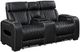 Homelegance® Fairway Black Double Power Reclining Loveseat with Center Console-0