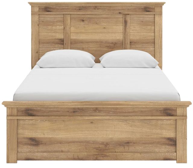 Signature Design by Ashley® Makidern Tan Queen Panel Bed with 4-Drawer Storage-3