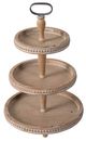 A & B Home Natural Brown Round Three-Tiered Wooden Display Tray-1