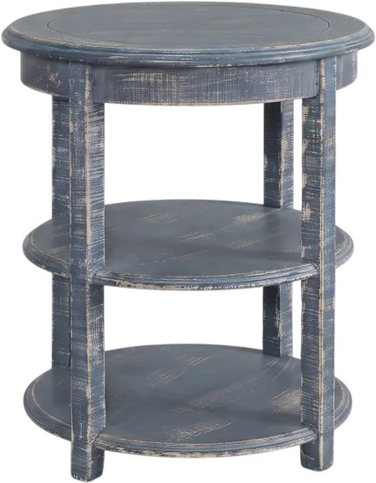 Sunny Designs™ Marina Ocean Blue Round Side Table-2