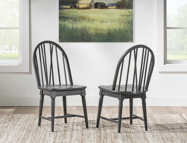 Legacy Classic Vintage Market Kettle Black Windsor V-Shape Dining Side Chair-1