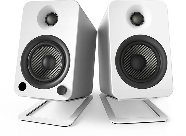 Kanto Steel White S4 Medium Desktop Speaker Stands-1