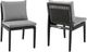 Armen Living Cayman 2-Piece Black/Gray Fabric/Metal/Rattan Outdoor Dining Side Chair Set-0