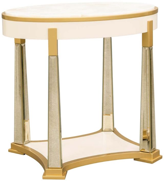 Michael Amini® Scotts Square Light Champagne End Table-0