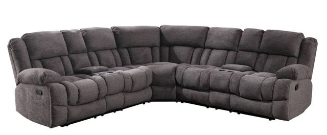 Mazin Furniture Presley 3-Pieces Gray Modular Reclining Sectional with Consoles-0