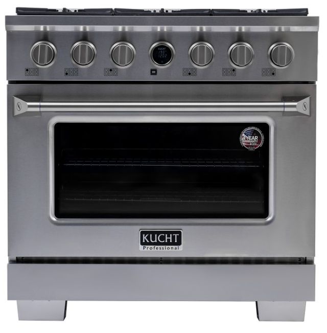 Kucht Professional KX Series 36" Stainless Steel Pro Style Dual Fuel Range with Kucht Horus Thermostat-0