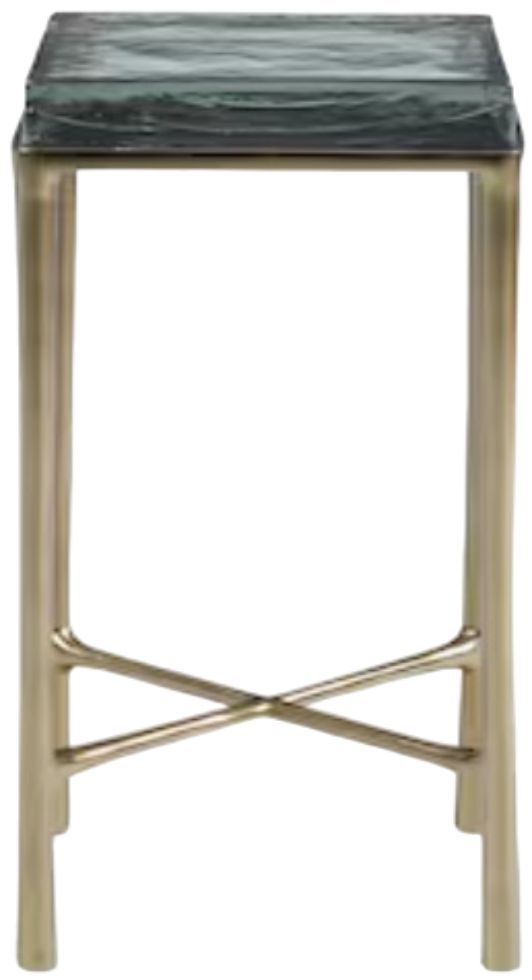 Bassett® Furniture Glasgow Gold/Green Glass Top Side Table-1