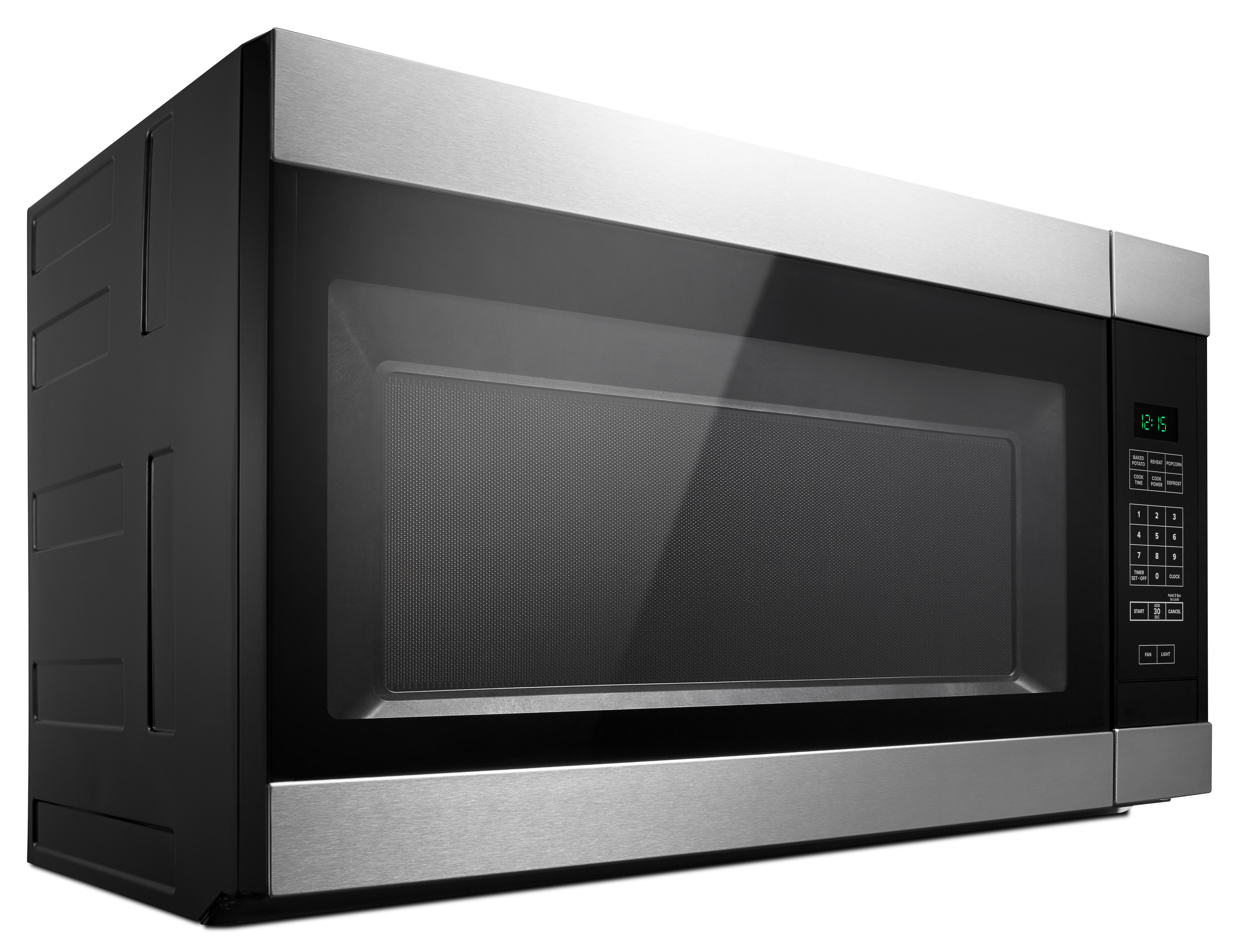 Amana® 1.6 Cu. Ft. Black on Stainless Over The Range