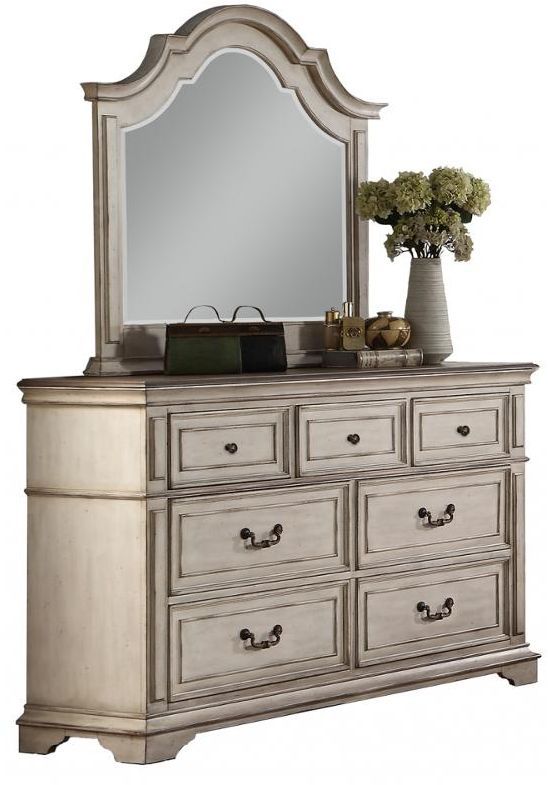 New Classic® Home Furnishings Anastasia 5-Piece Antique Bisque Queen Upholstered Bedroom Set with Two Nightstands-3