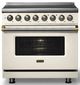 Viking® 5 Series 36" Pure White Pro Style Induction Range with Brushed Brass Trim-3
