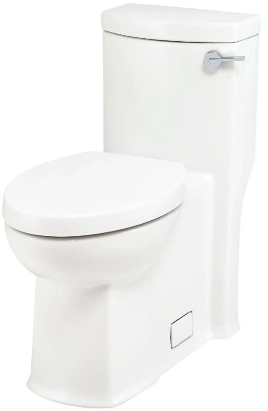 American Standard Boulevard White One-Piece Chair Height Right-Hand Trip Lever Elongated Toilet with Seat-2
