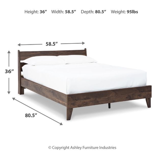 Signature Design by Ashley® Calverson Mocha Full Panel Platform Bed-4