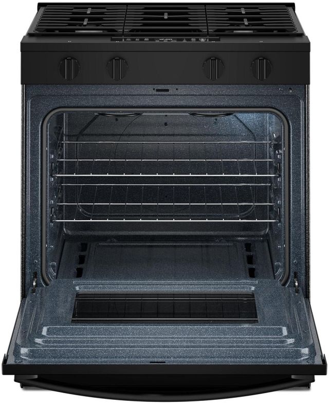 Whirlpool® 30'' Black Smart Slide-In Gas Range with No Preheat Mode-1