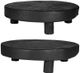 A & B Home 2-Piece Black Teak Footed Plant Stand Set-0
