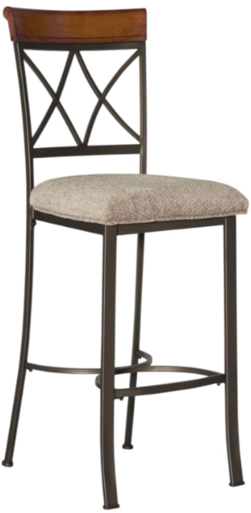 Powell® Hamilton Bronze/Medium Cherry Bar Stool-0
