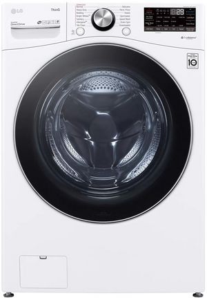 front view of the LG 5.0 Cu. Ft. White Front Load Washer