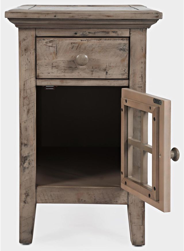 Jofran Rustic Shores Dark Brown Power Chairside Table