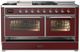 Ilve® Majestic III 60" Burgundy Pro Style Dual Fuel Liquid Propane Range with French Top and Chrome Trim-2
