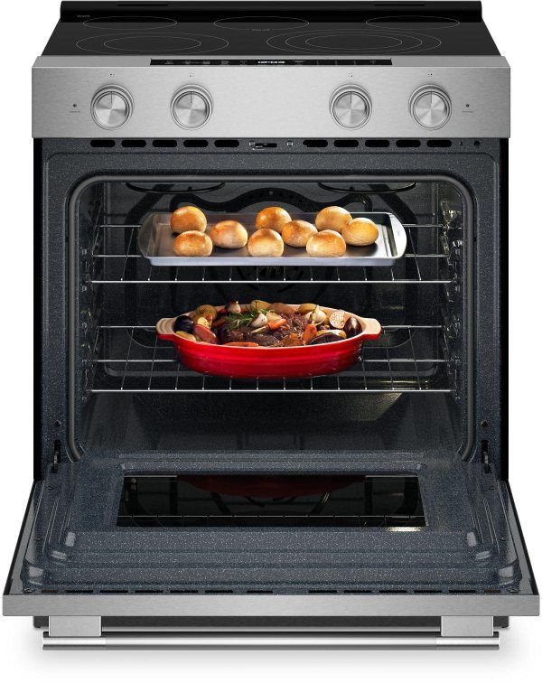 KitchenAid® 30" 5-Burner PrintShield™ Stainless Finish Glass-Top Slide-In Electric Range-2