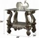 ACME Furniture Versailles Glass Top End Table with Antique Platinum Base-2