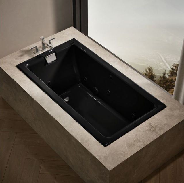KOHLER® Tea-for-Two® Black 66" x 36" Drop-In/Undermount Whirlpool Bath -1