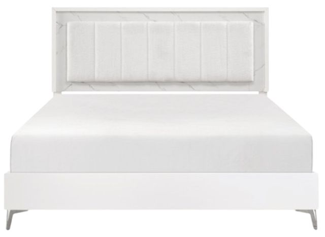 Homelegance® Ripple High Gloss White Eastern King Panel Bed-2
