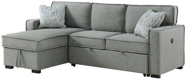 Elements International Caracas 2-Piece Palmer Steel Sectional Sleeper Chofa with Pull Bed-0