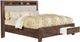 Mazin Furniture Darcy Beige/Dark Oak Queen Storage Bed with Upholstered Headboard and LED Lights-0