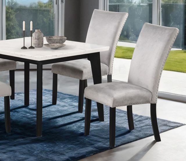 Furniture of America® Sabro White Square Dining Table with Black Base-2