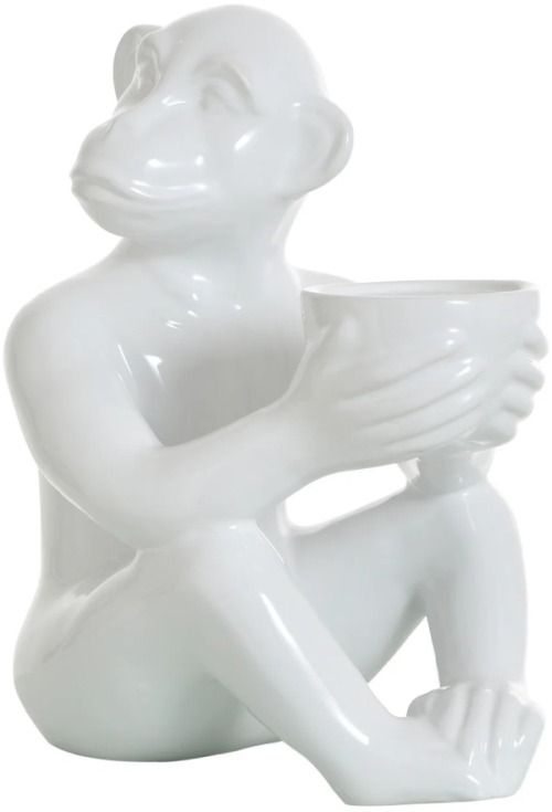 Harp & Finial® Jane White Chimp Candle Holder-0