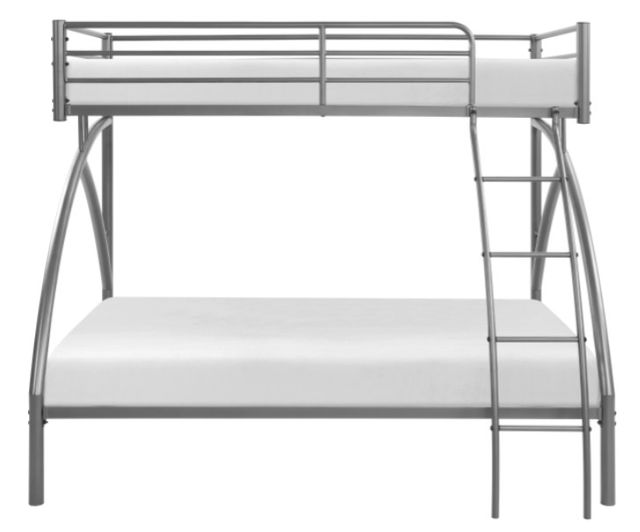 Mazin Furniture Bailey Gray Twin Over Full Bunk Bed -1